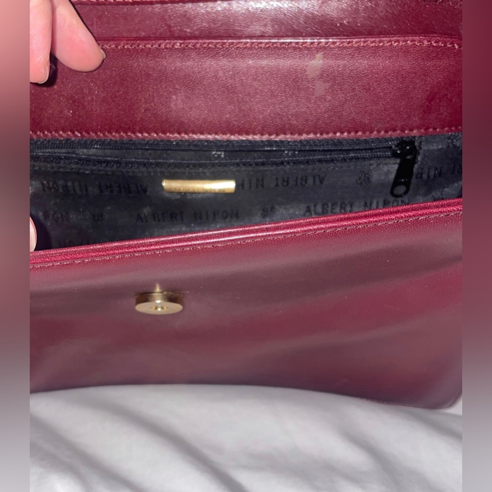 Vintage Preowned Albert Nipon Red Cross Body Enve… - image 3